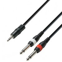ADAM HALL K3YWPP0300 | Cable de Audio de Minijack 3,5 mm estéreo a 2 Jacks 6,3 mm mono 3 m