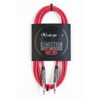 WESTERN | MCRTXR60 Western plugs mono cromados 1/4 R-R Cable silent tx 6mts red